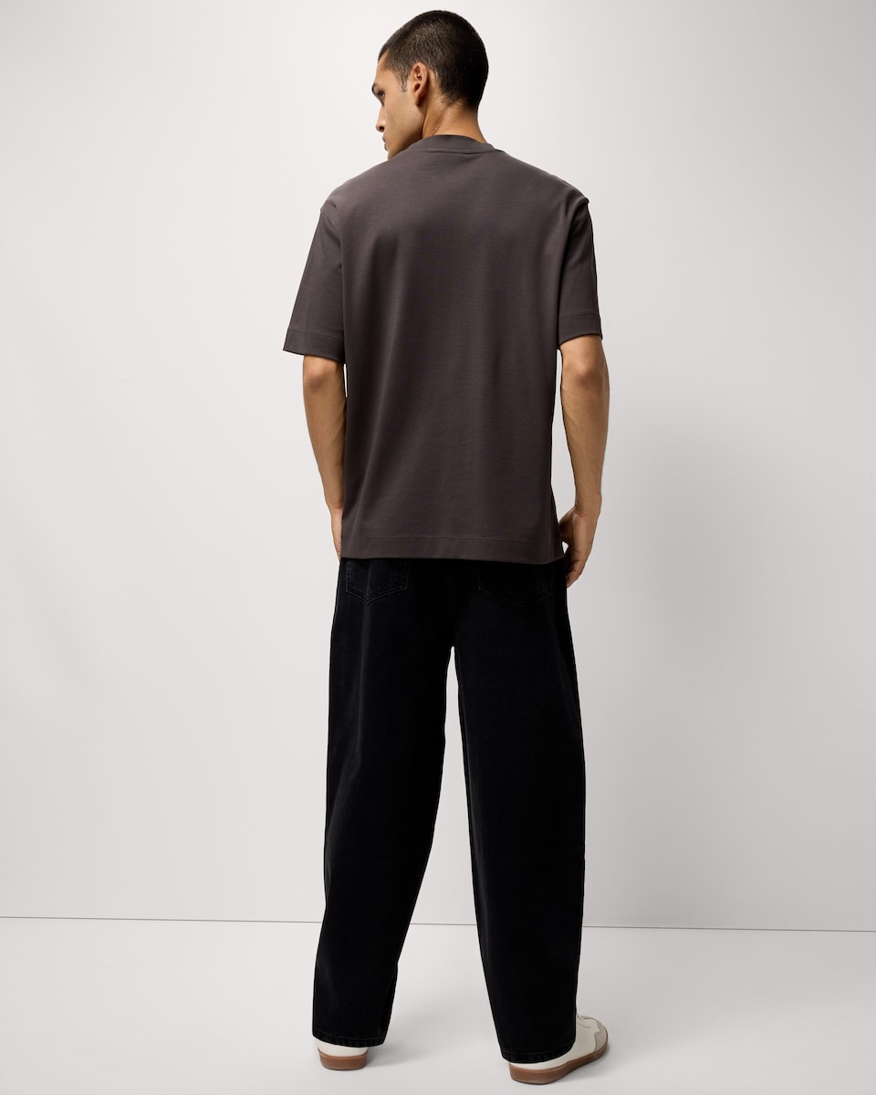 image 1 of F&F Barrel Leg Jeans in Black