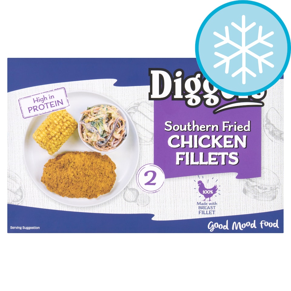 Diggers Southern Fried 2 Chicken Fillets 200g