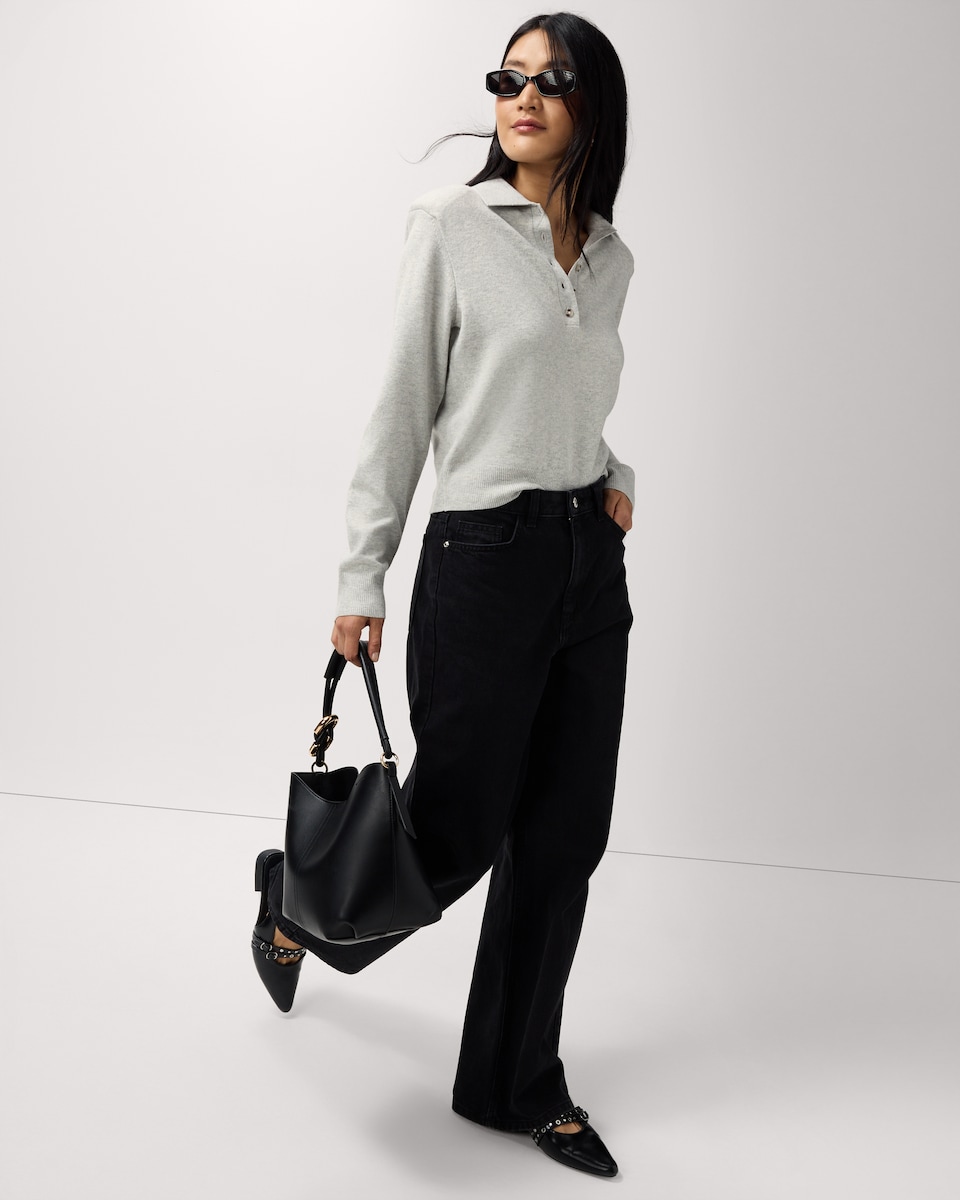 image 1 of F&F Collared Jumper in Grey