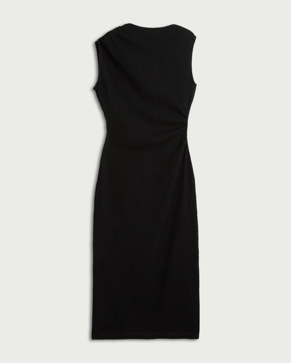 image 1 of F&F Textured Sleeveless Maxi Dress in Black