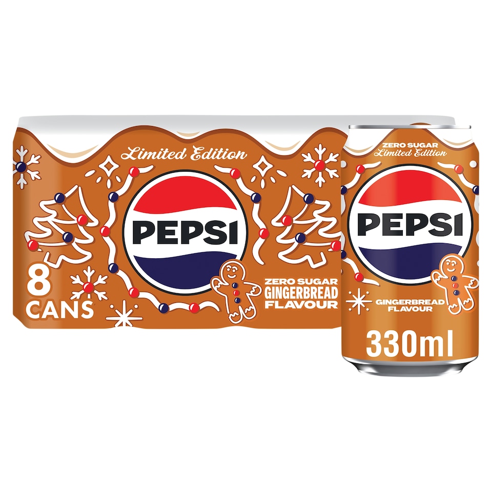 image 1 of Pepsi Zero Sugar Gingerbread Flavour 8x330ML 