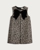 image 4 of F&F Girls Leopard Print Bow Accent Sleeveless Dress in Multi Brown