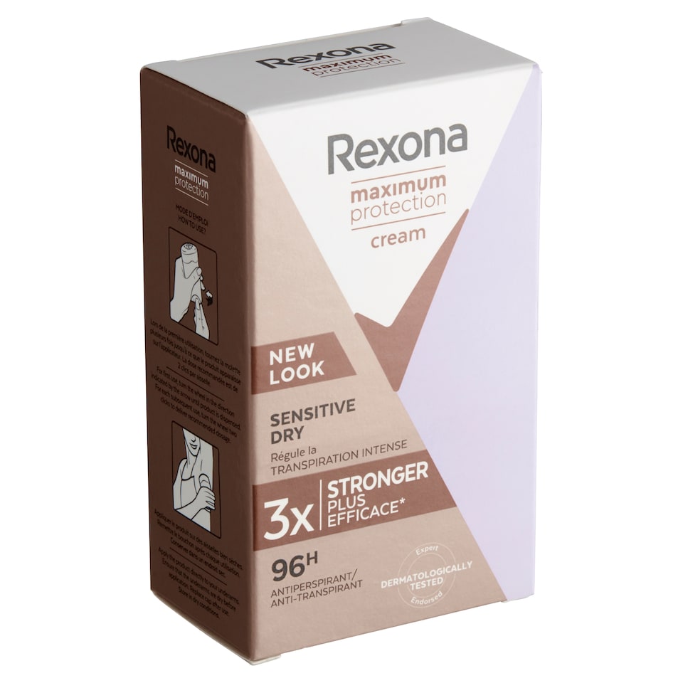 obrázok 1 z Rexona Maximum Protection Sensitive Dry antiperspiračný krém 45 ml