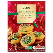 Tesco Festive Elf Thumbprint Shortbread Cookies Kit 260g