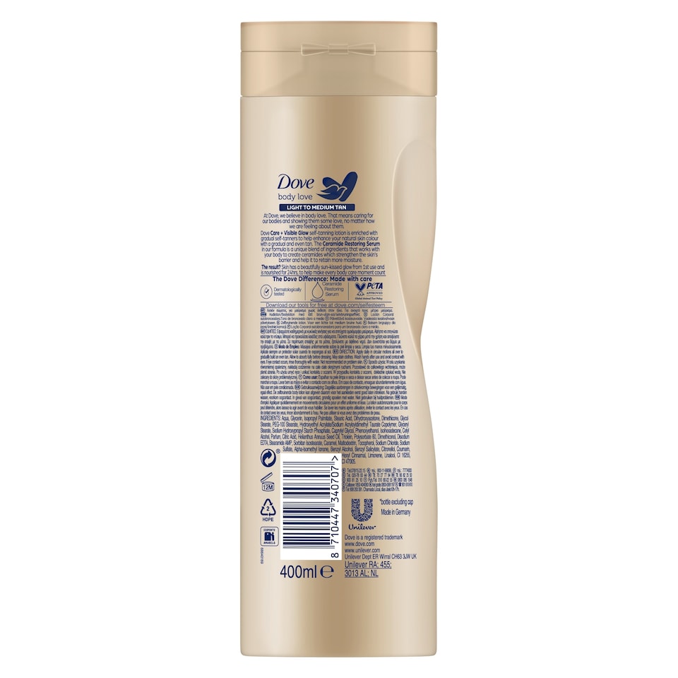 image 1 of Dove Visibleglow Gradual Self Tan Fair Medium 400Ml
