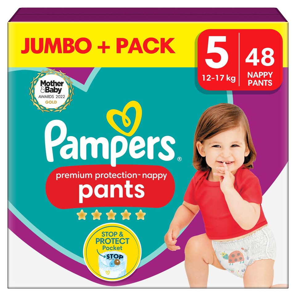 Pampers Premium Protection 48 Nappy Pants Size 5 Tesco Groceries