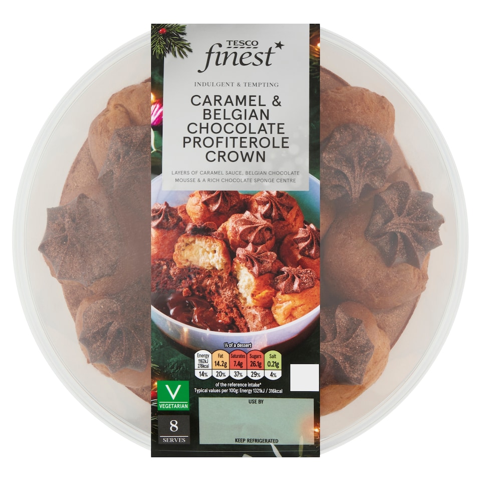 Tesco Finest Caramel & Belgian Chocolate Profiterole Crown 706g