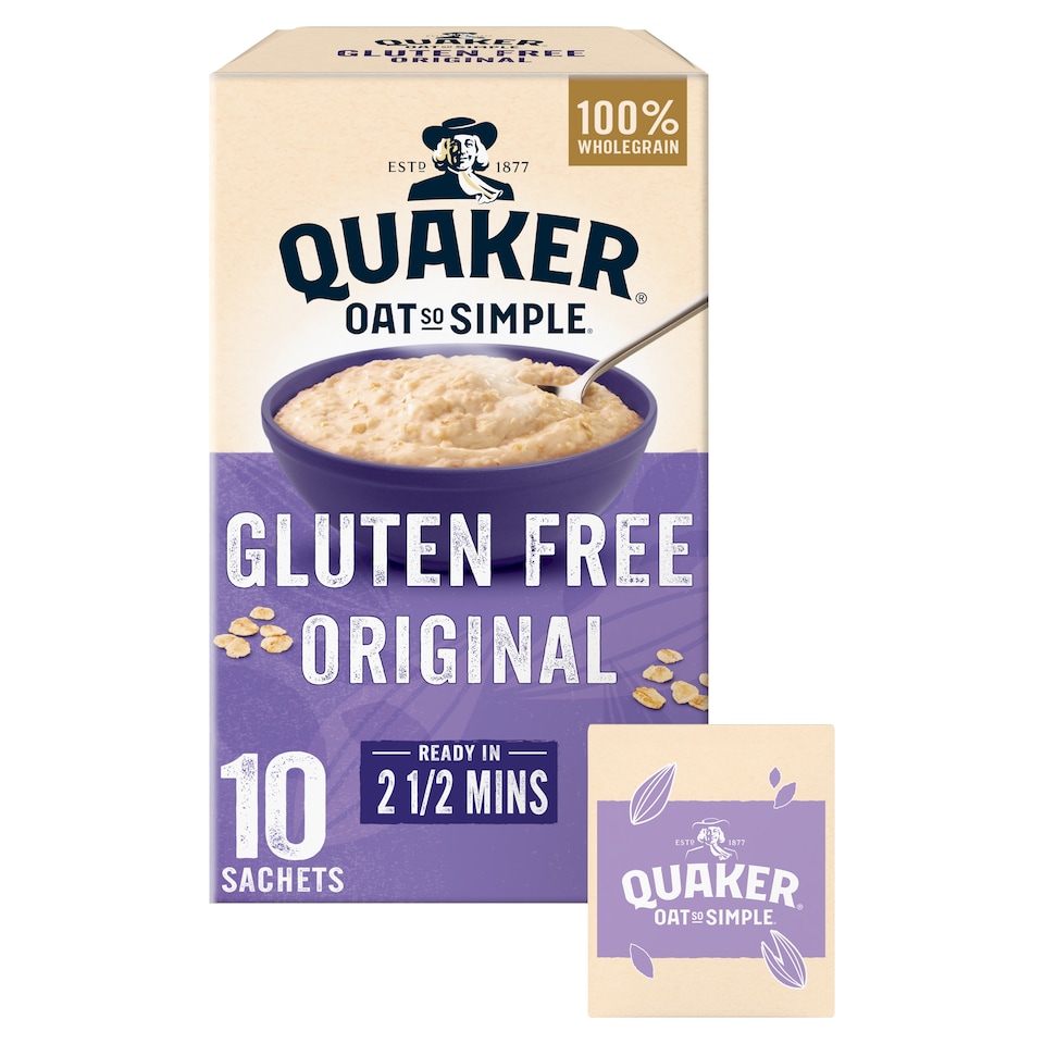 image 1 of Quaker Oat So Simple Gluten Free Porridge Sachets 10x35g