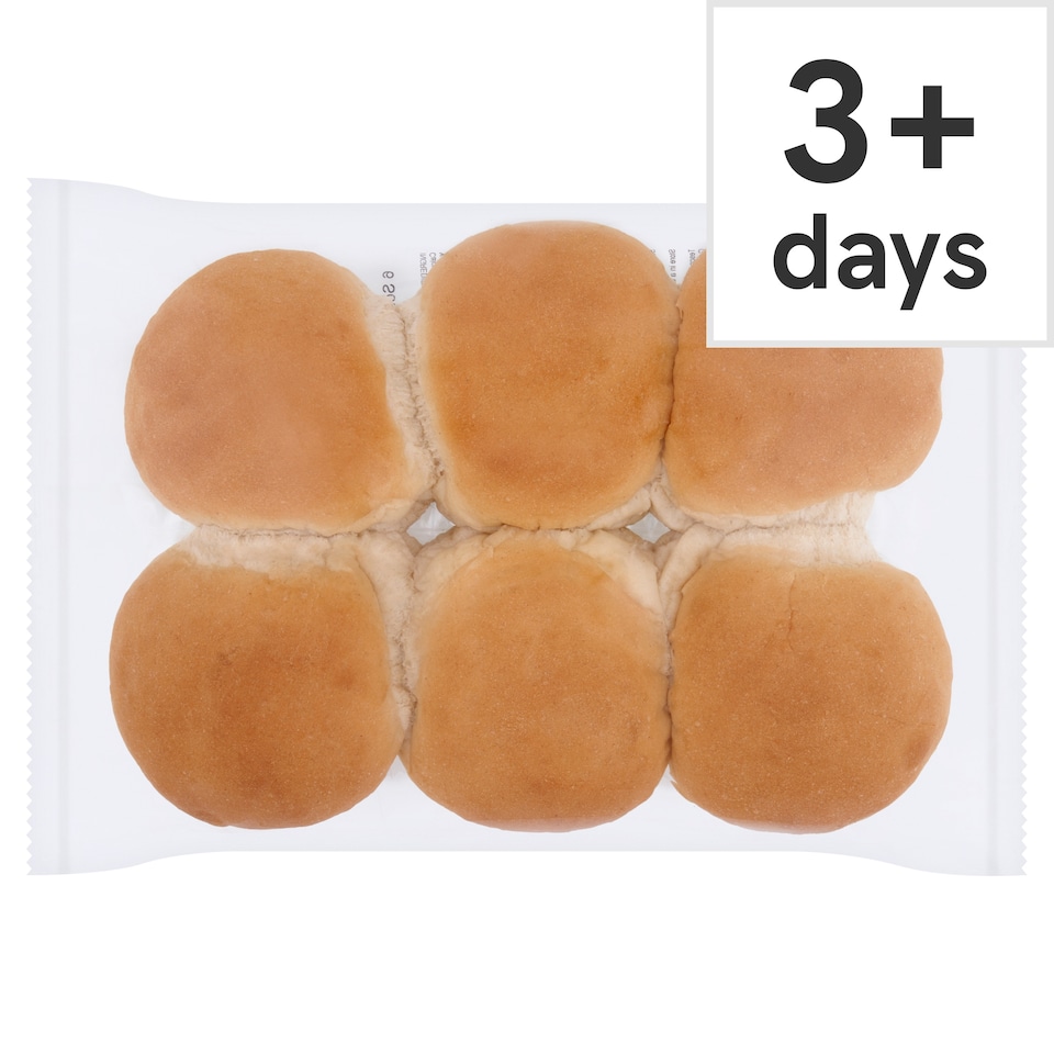 Tesco White Soft Rolls 6 Pack