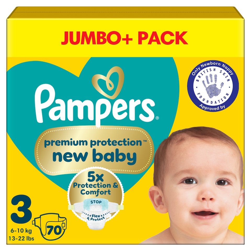 image 1 of Pampers Premium Protection New Baby Size 3 70 Nappies