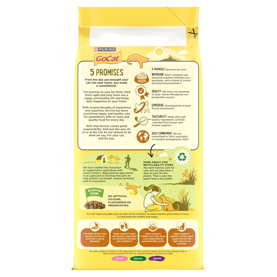 image 1 of Go-Cat Chicken Turkey And Vegetable Dry Cat Food 2Kg