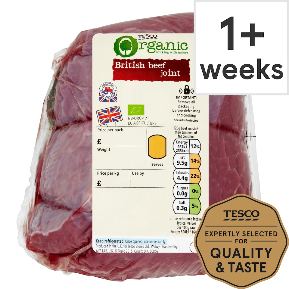 Tesco Organic Beef Roasting Joint
