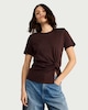 image 2 of F&F Pure Cotton Twist Side T-Shirt in Brown