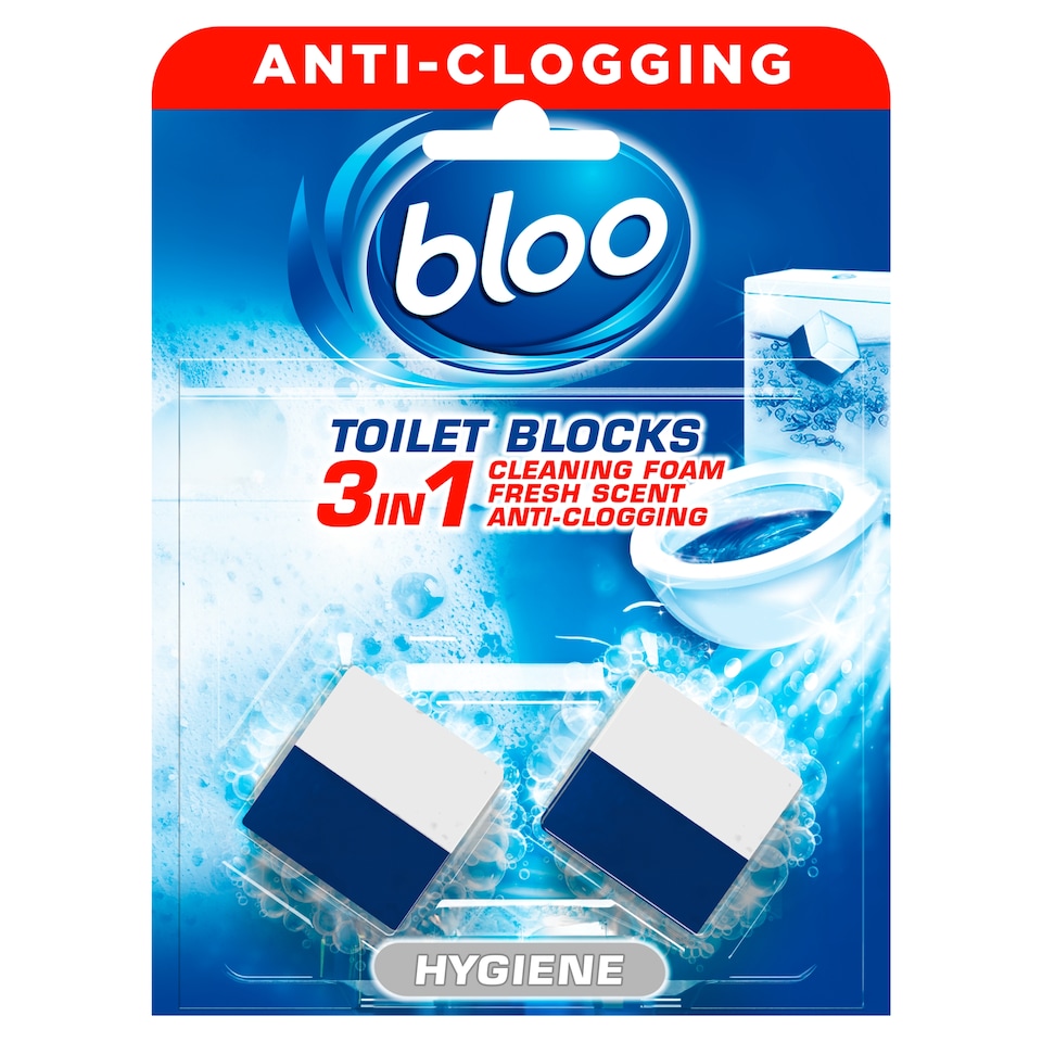 image 1 of Bloo 2in1 Cleaning Foam Fresh Scent Toilet Blocks 2 x 50g