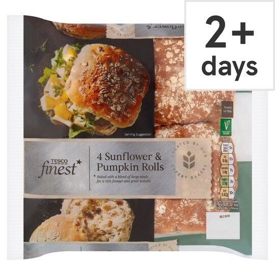 Tesco Finest 4 Sunflower & Pumpkin Rolls Tesco Groceries
