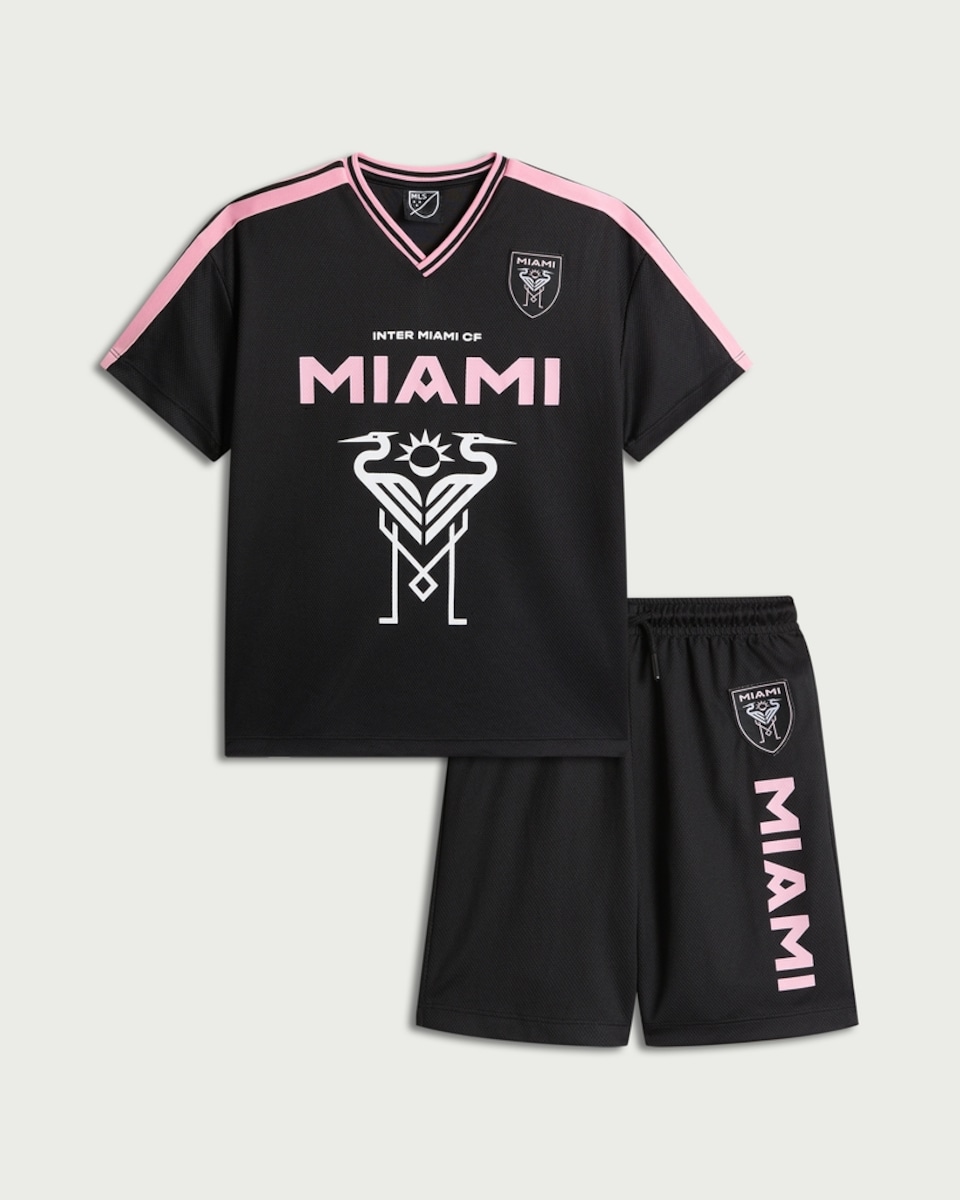 image 1 of Inter Miami CF T-shirt and Shorts Set in Black