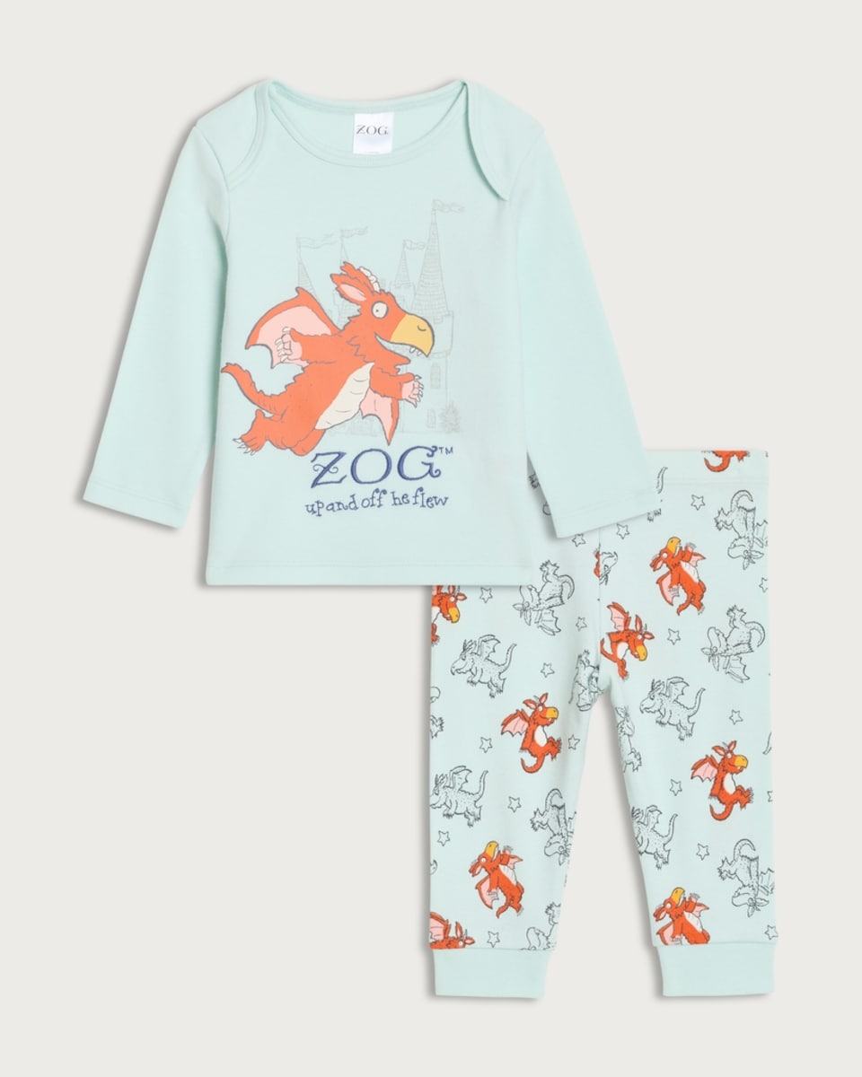 Zog 2-Piece Pure Cotton Pyjama Set in Blue
