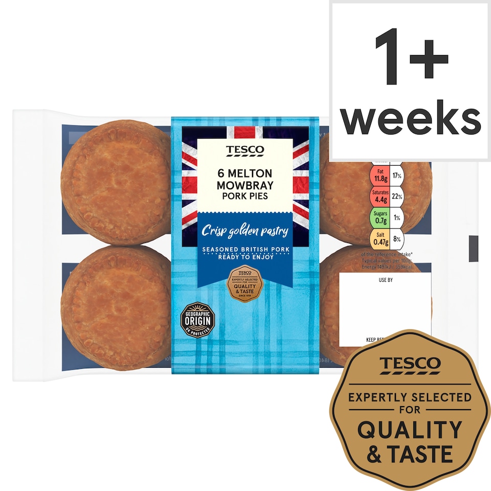 Tesco Melton Mowbray Pork Pies 6 Pack 300g