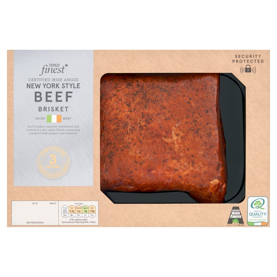 Tesco Finest New York Style Certified Irish Angus Beef Brisket 613g