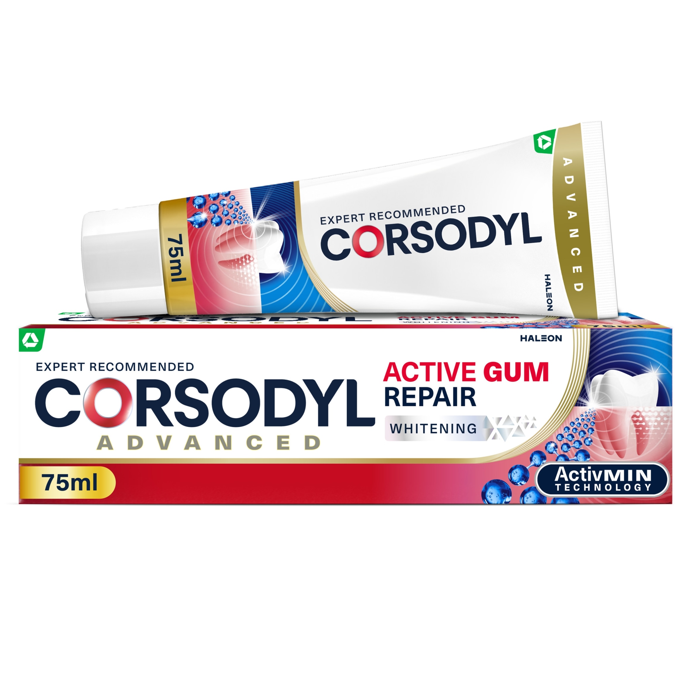 Corsodyl Active Gum Repair Whitening Toothpaste 75Ml