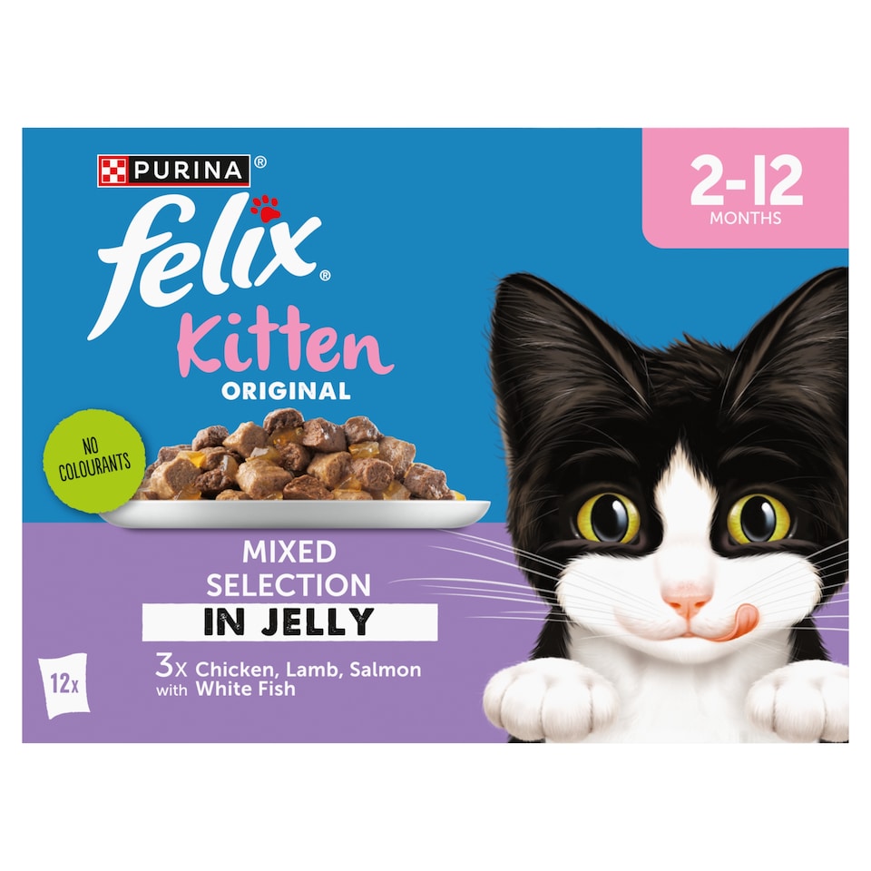 image 1 of FELIX ORIGINAL Kitten Mixed Selection in Jelly Wet Cat Food 12x85g