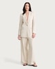image 1 of F&F Linen Rich Super Wide Leg Co-ord Trousers in Beige