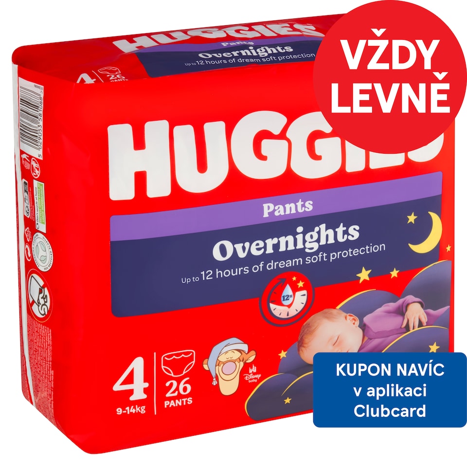 Huggies Dětské noční plenky velikost 4 pro děti 9-14kg 26 ks