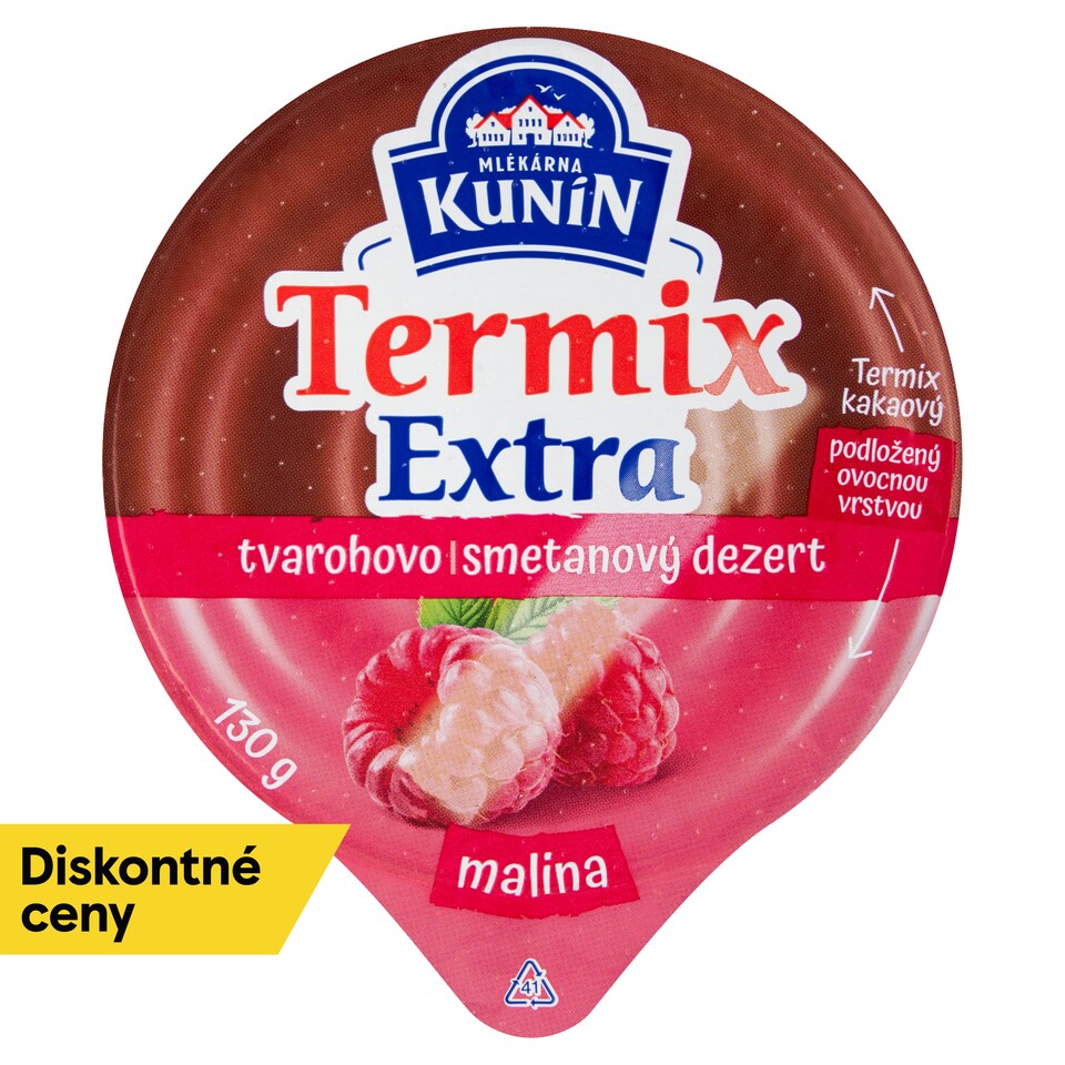 image 1 of Mlékárna Kunín Termix Extra Cottage Cheese and Cream Dessert Cocoa, Raspberry 130 g