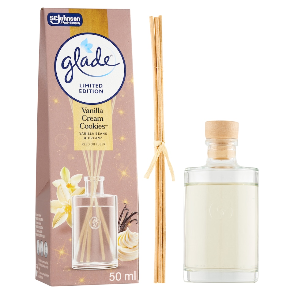 Obrázek 1 pro produkt Glade Vanilla Cream Cookies osvěžovač vzduchu vonné tyčinky 50ml