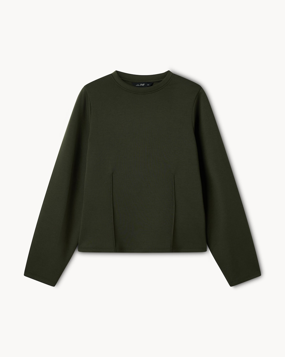 image 1 of F&F Scuba Long Sleeved Top in Olive