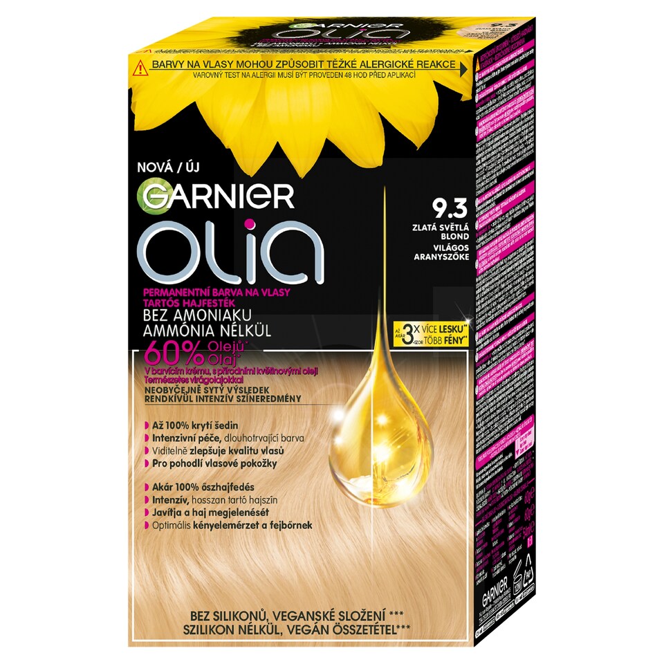 Garnier Olia Permanent Hair Color 9.3 Golden Light Blonde