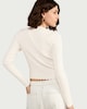 image 3 of F&F Ribbed Scalloped Edge Button Up Cardigan in White