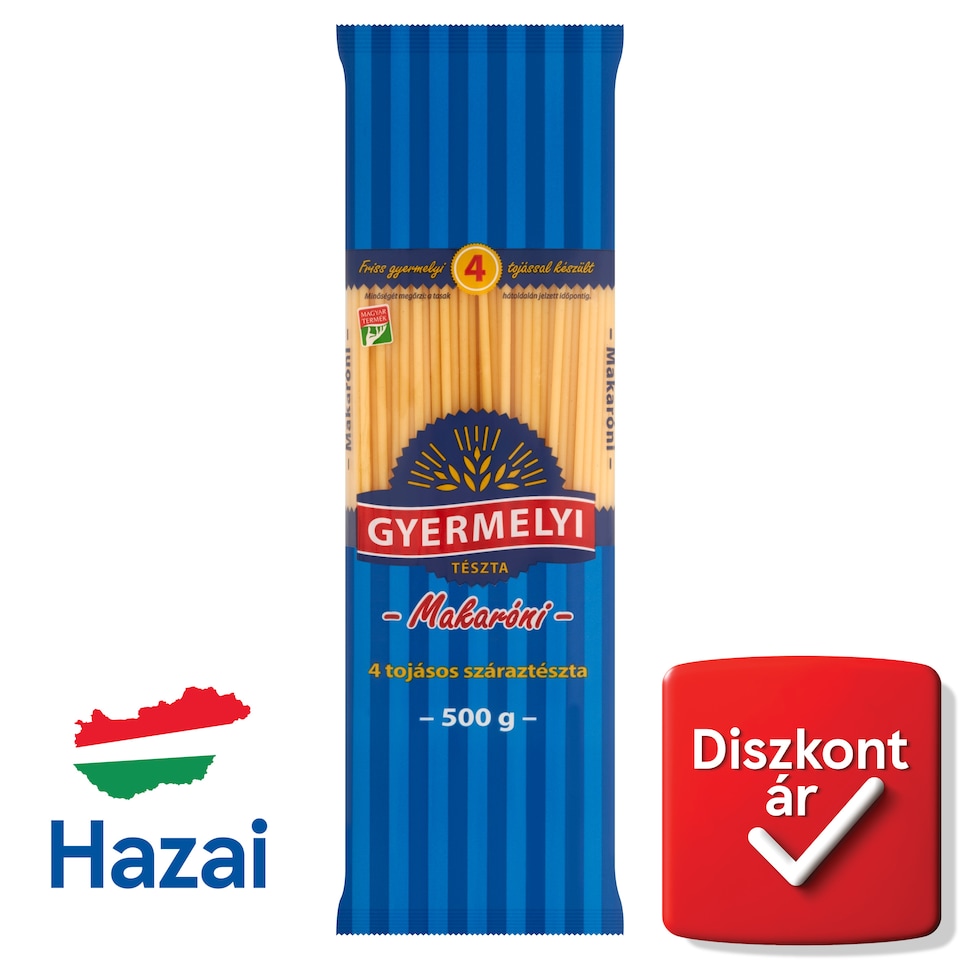 Gyermelyi makaróni 4 tojásos száraztészta 500 g