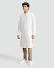 image 2 of F&F Cotton Blend Embroidered Longline Kurta Shirt in Cream