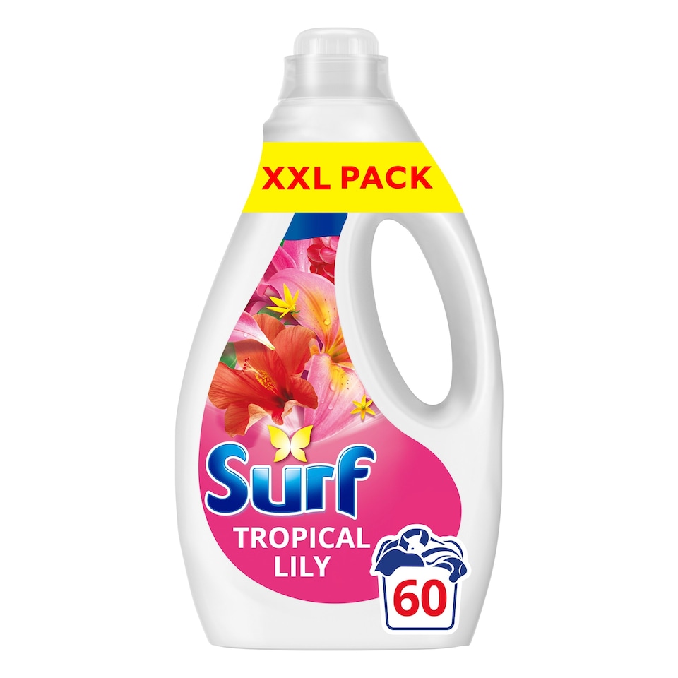 image 1 of Surf Tropical Lily Liquid Laundry Detergent 60 Washes 1.62L