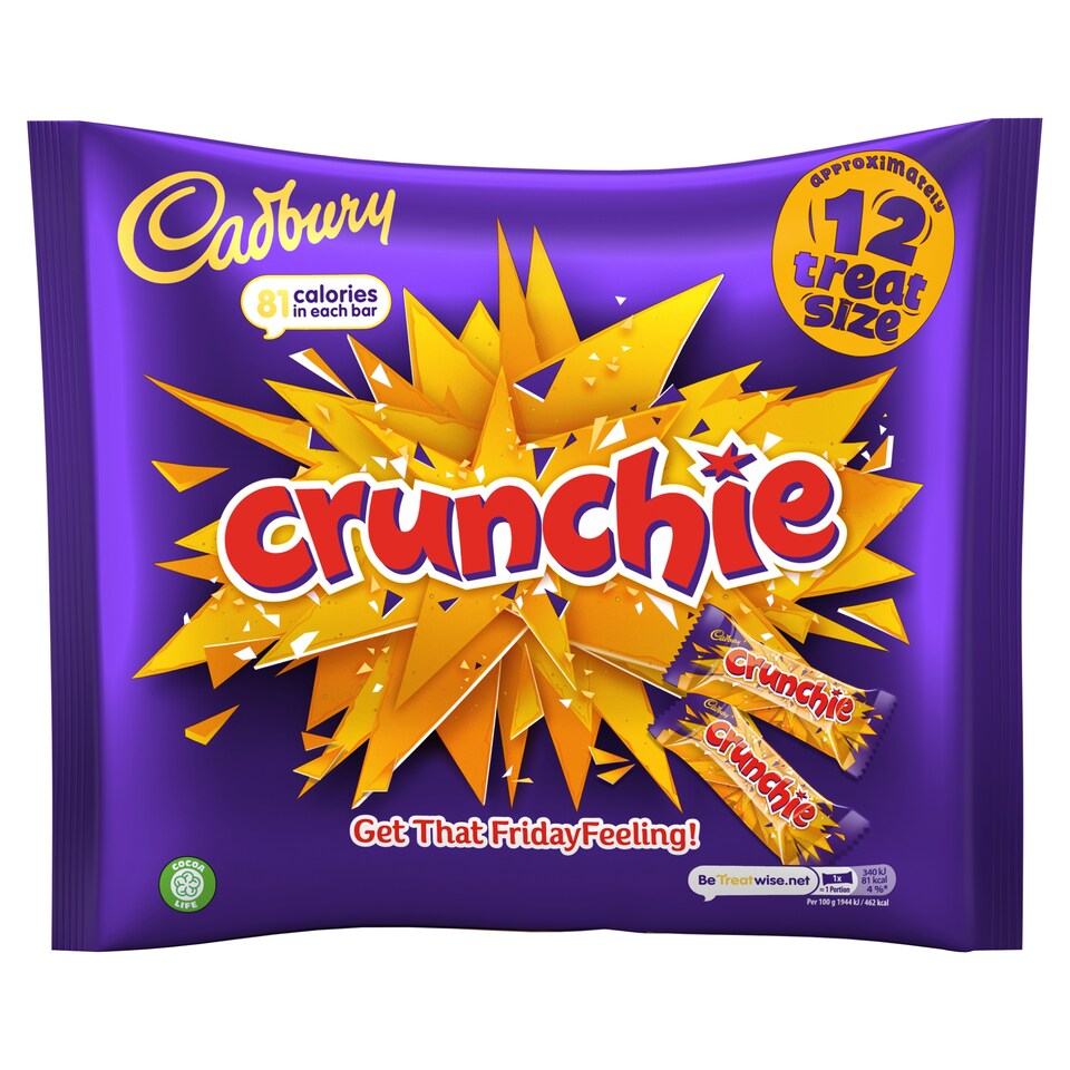 Cadbury Crunchie Treat Size Chocolate Bars Multipack 1 X 210g