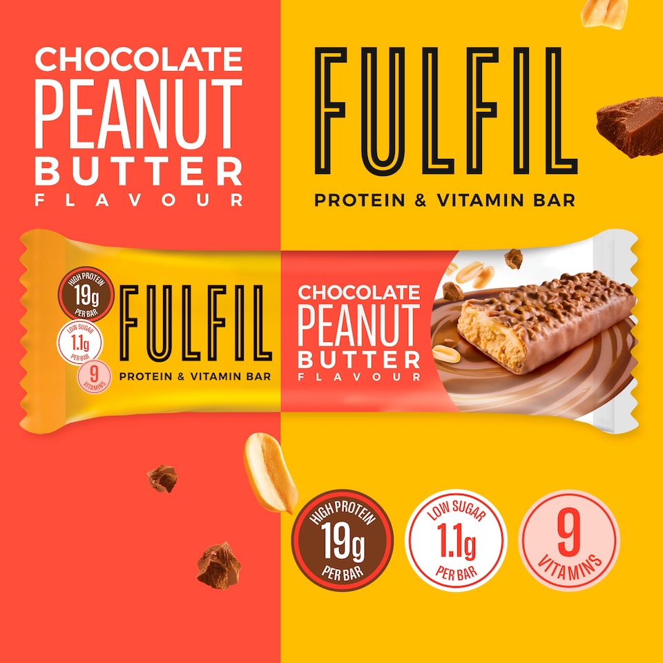 image 1 of Fulfil Chocolate Peanut Butter Protein & Vitamin Bar 55g