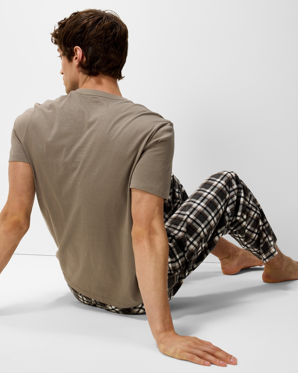 image 1 of F&F Checked Pyjama Set in Tobacco