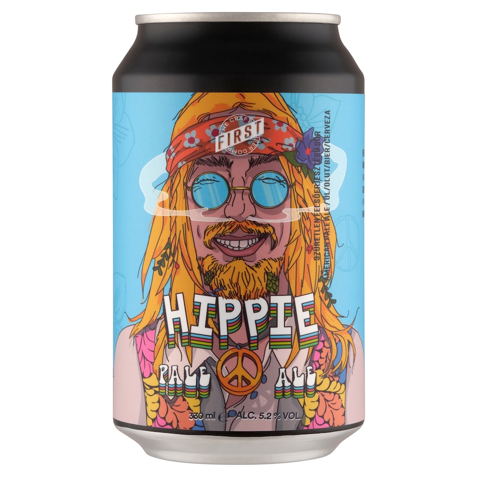 First Craft Beer Hippie American Pale Ale Top-Fermented Unfiltered Beer 5,2% 330 ml