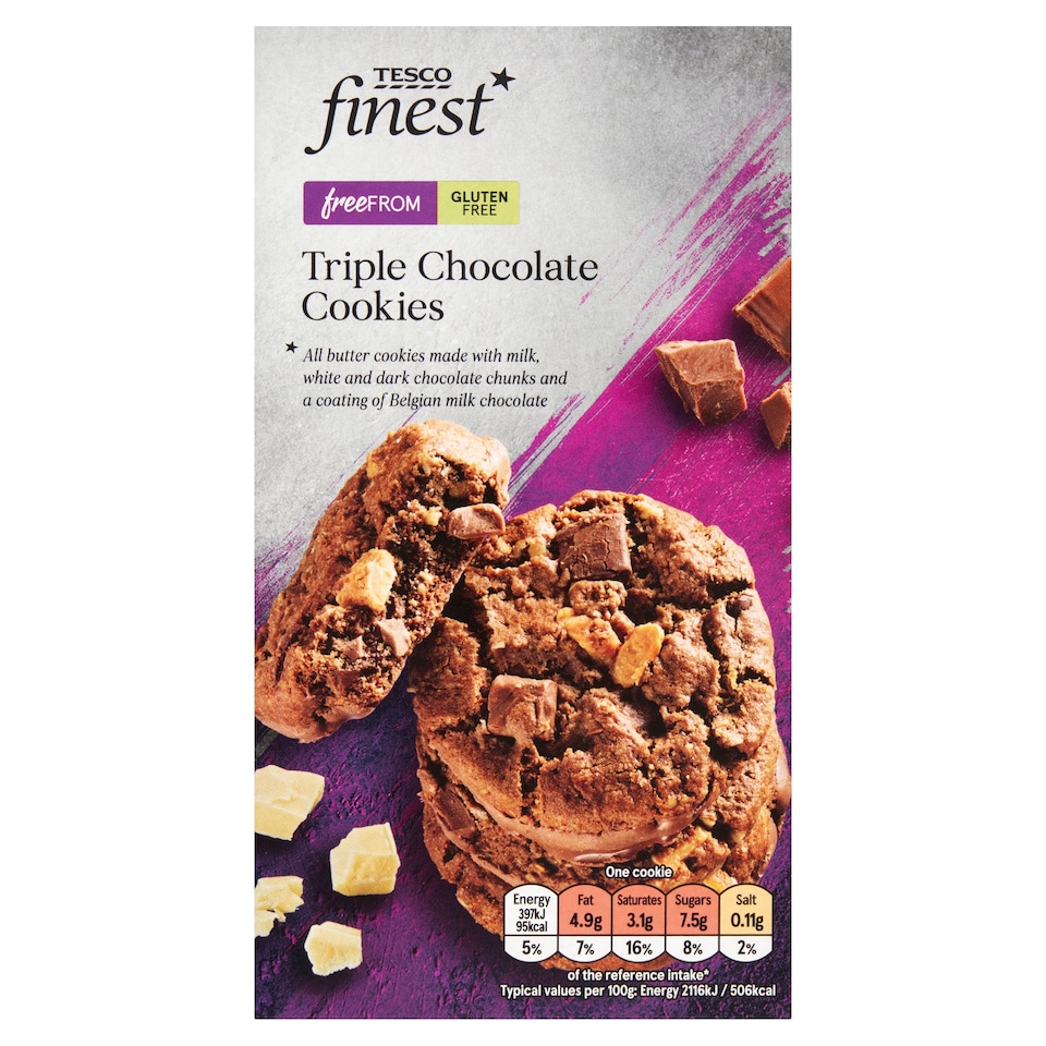 Tesco Free From Triple Chocolate Cookies 150g