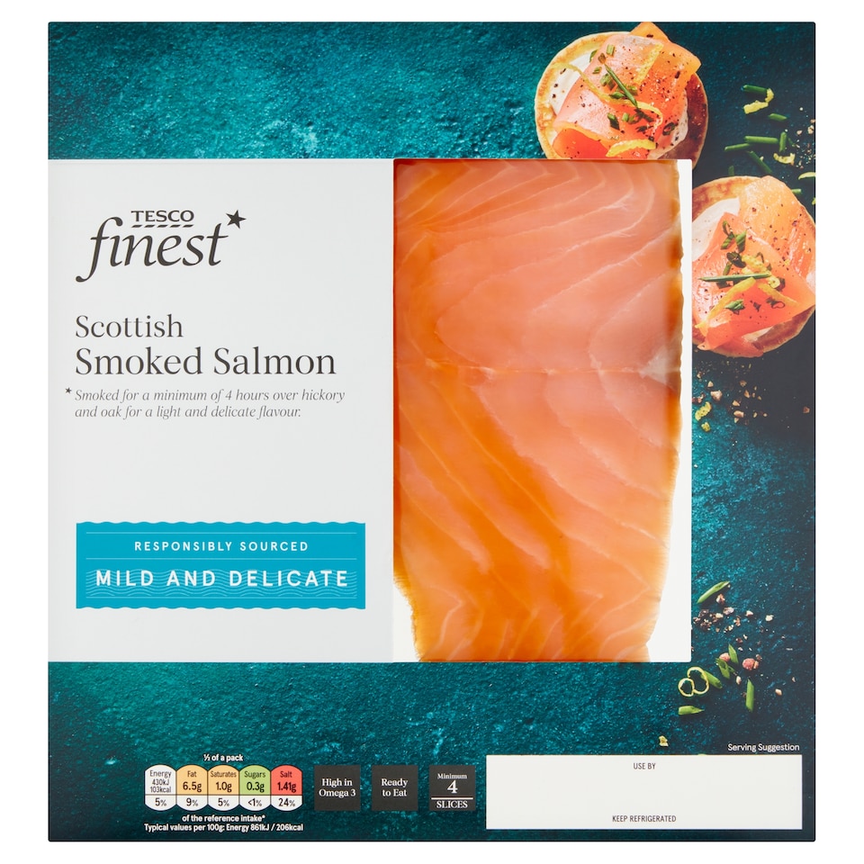 Tesco Finest Scottish Smoked Salmon Mild & Delicate 100g