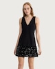 image 1 of F&F Sequin Hem V Neck Sleeveless Dress in Black