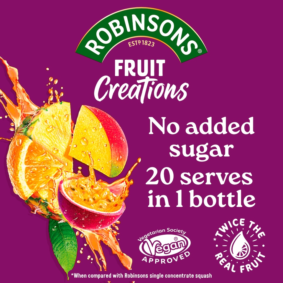 image 1 of Robinsons Creations Pineapple, Mango & Passion Fruit Squash 1L 