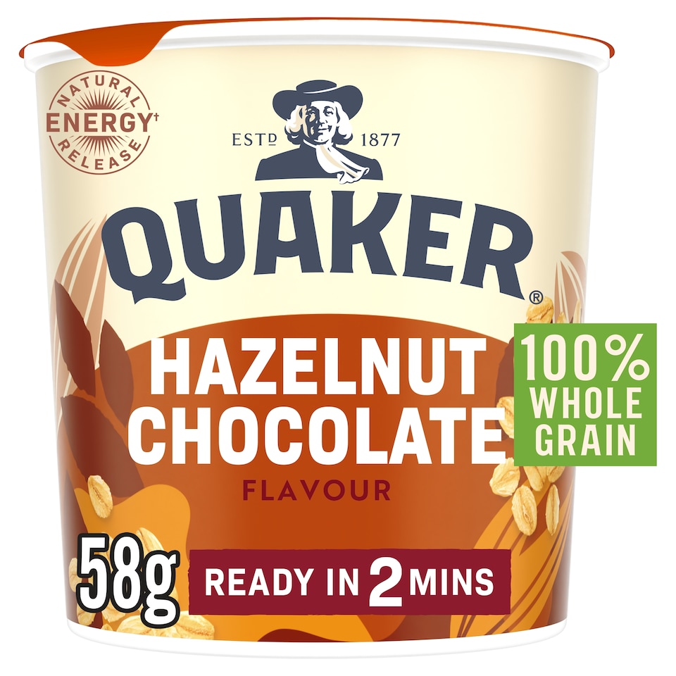 Quaker Hazelnut Chocolate Porridge Pot 58g