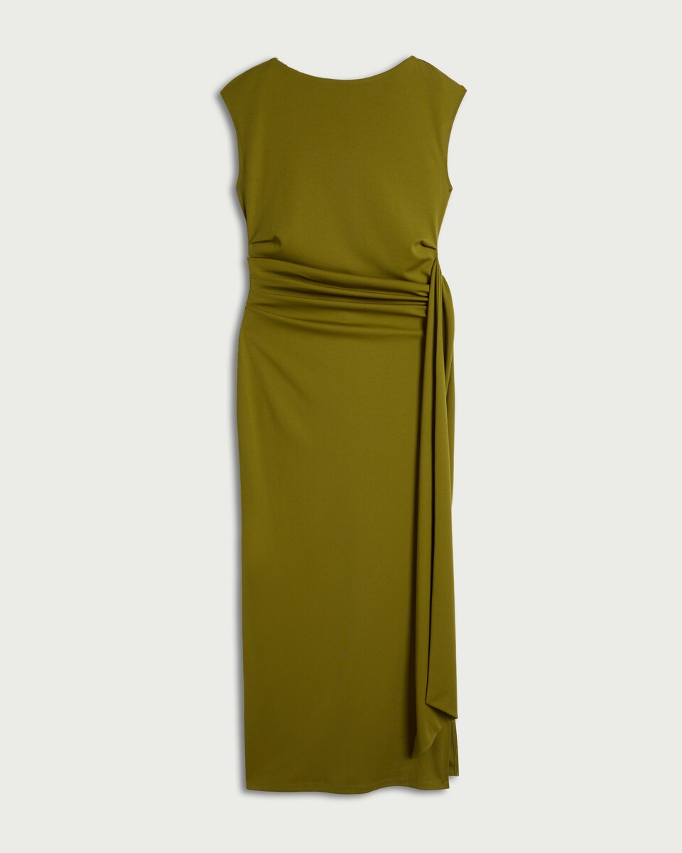 image 1 of F&F Ruched Maxi Dress in Olive