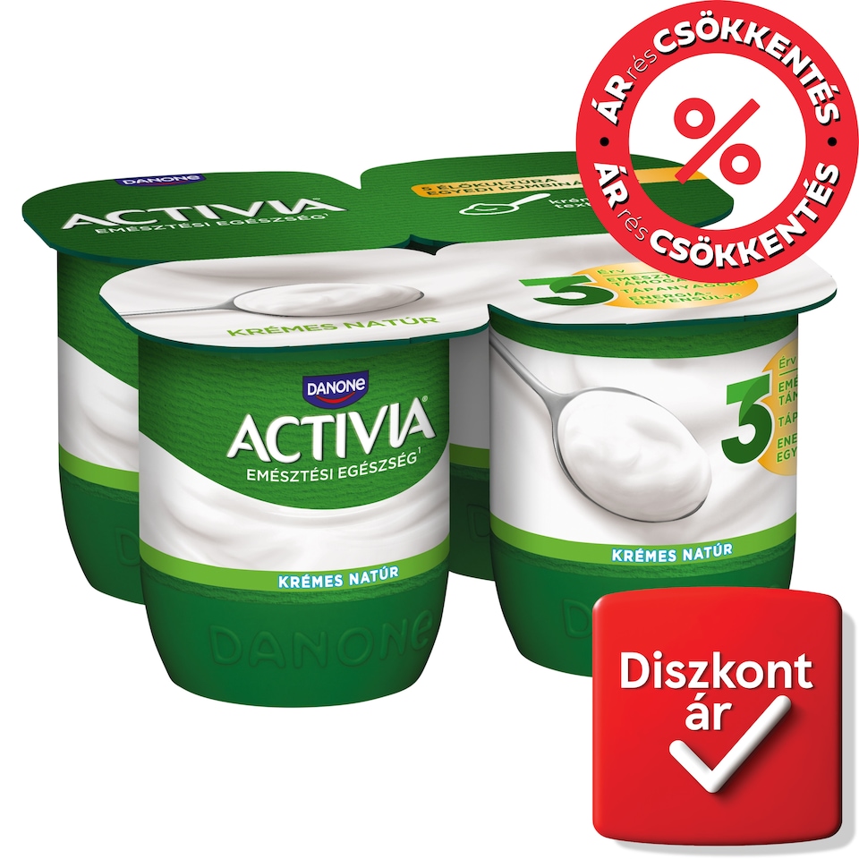 Danone Activia élőflórás, krémes natúr joghurt 4 x 125 g  1. kép