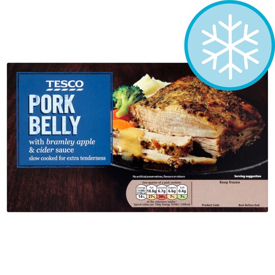 Tesco Pork Belly With Apple And Cider Sauce 450G Tesco Groceries