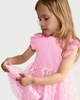 image 1 of F&F Girls Cotton Rich Floral Tulle Dress in Pink