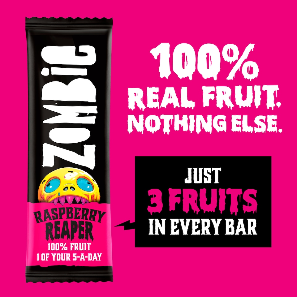 image 1 of Zombie Fruit Leatherz Bars Raspberry Reaper 4 x 25g