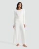 image 1 of Rise by Zara McDermott Modal Rich Wide Leg Pyjama Bottoms in Cream